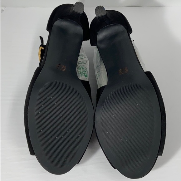 NWOT Suede Peep-Toe Heel w/Gold Accents Sz 9.5 - Picture 15 of 15